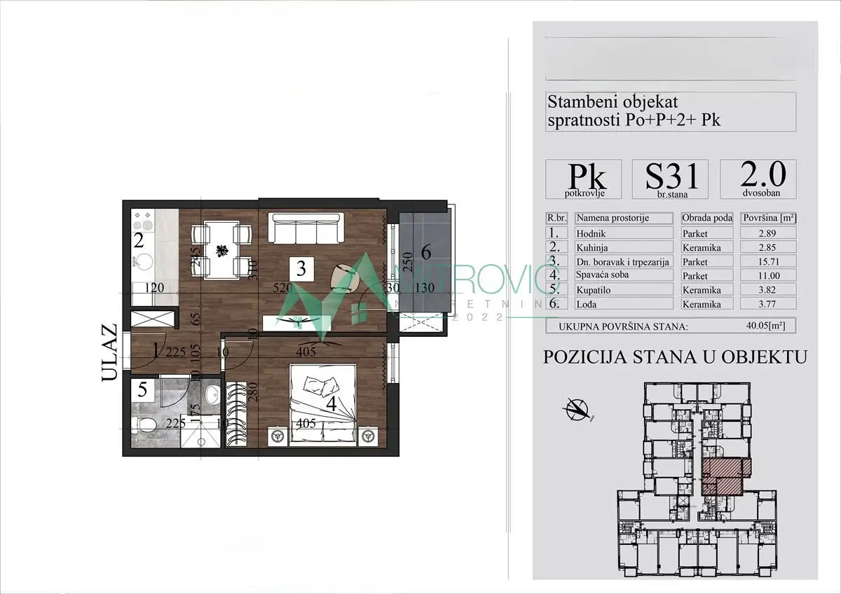 Stan 40m² — Grbavica, Novi Sad