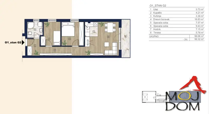 Available is an apartment (to be registered as a garage) under construction in an urbanized and developed part of Adice, in a quiet street near the embankment and Telep. The location is ideal for living – just a 10-minute walk from "Jožef Atila" elementary school and 15 minutes from the Boulevard.