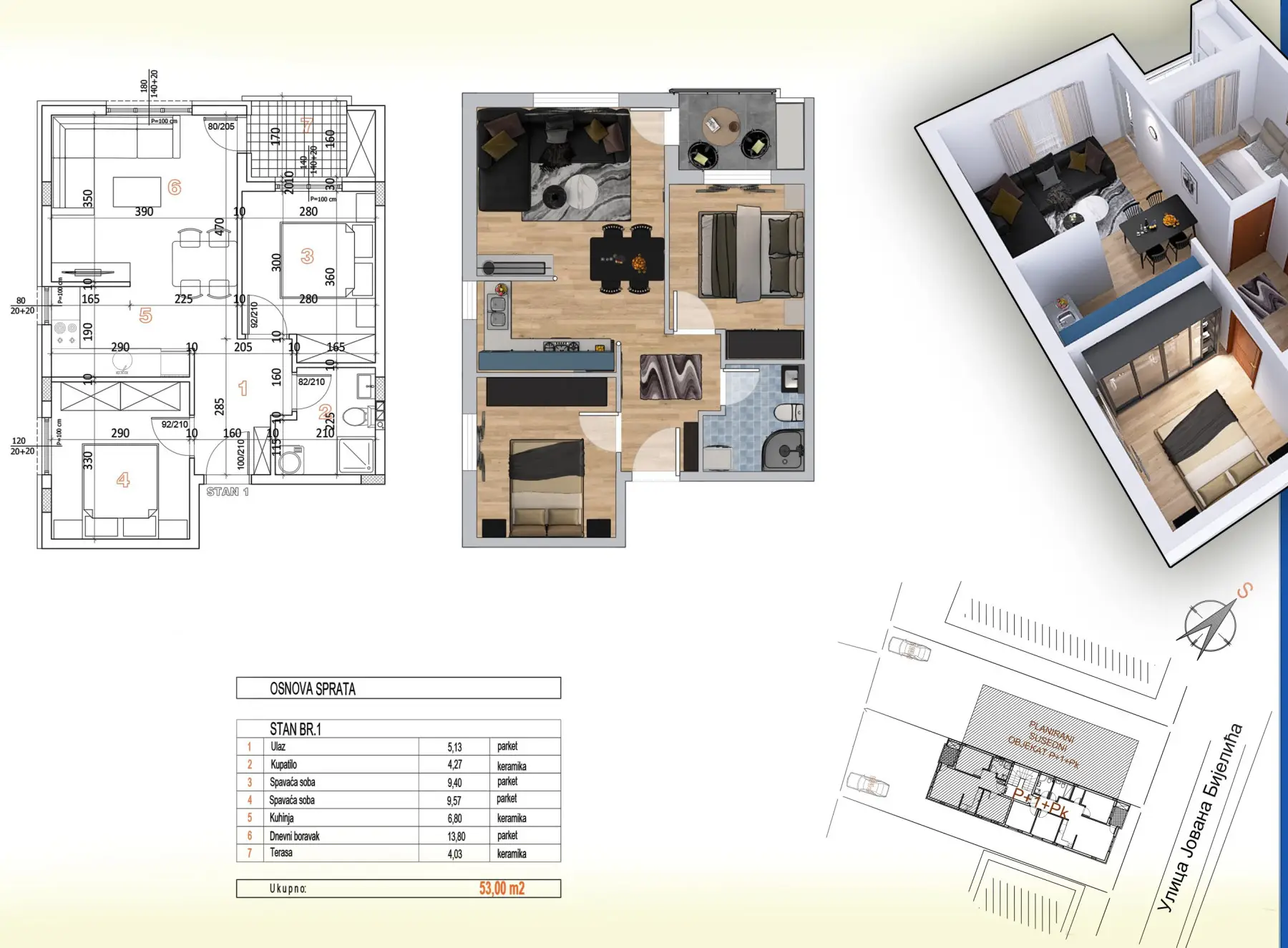 NOVI SAD. ADICE. TWO AND A HALF ROOM APARTMENT. PLUS VAT (Svet nekretnine, Novi Sad, Reg. no. 405)
