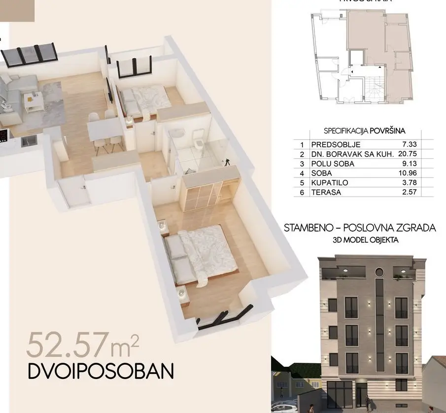 NOVI SAD. CENTER. TWO AND A HALF ROOM APARTMENT. WITH VAT (Svet nekretnine, Novi Sad, Reg. no. 405)