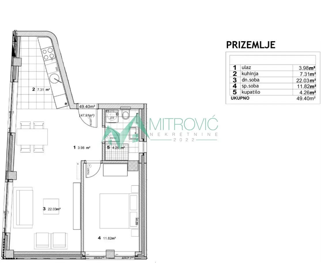 City center, fantastic two-room apartment - 49m2 - exceptional offer