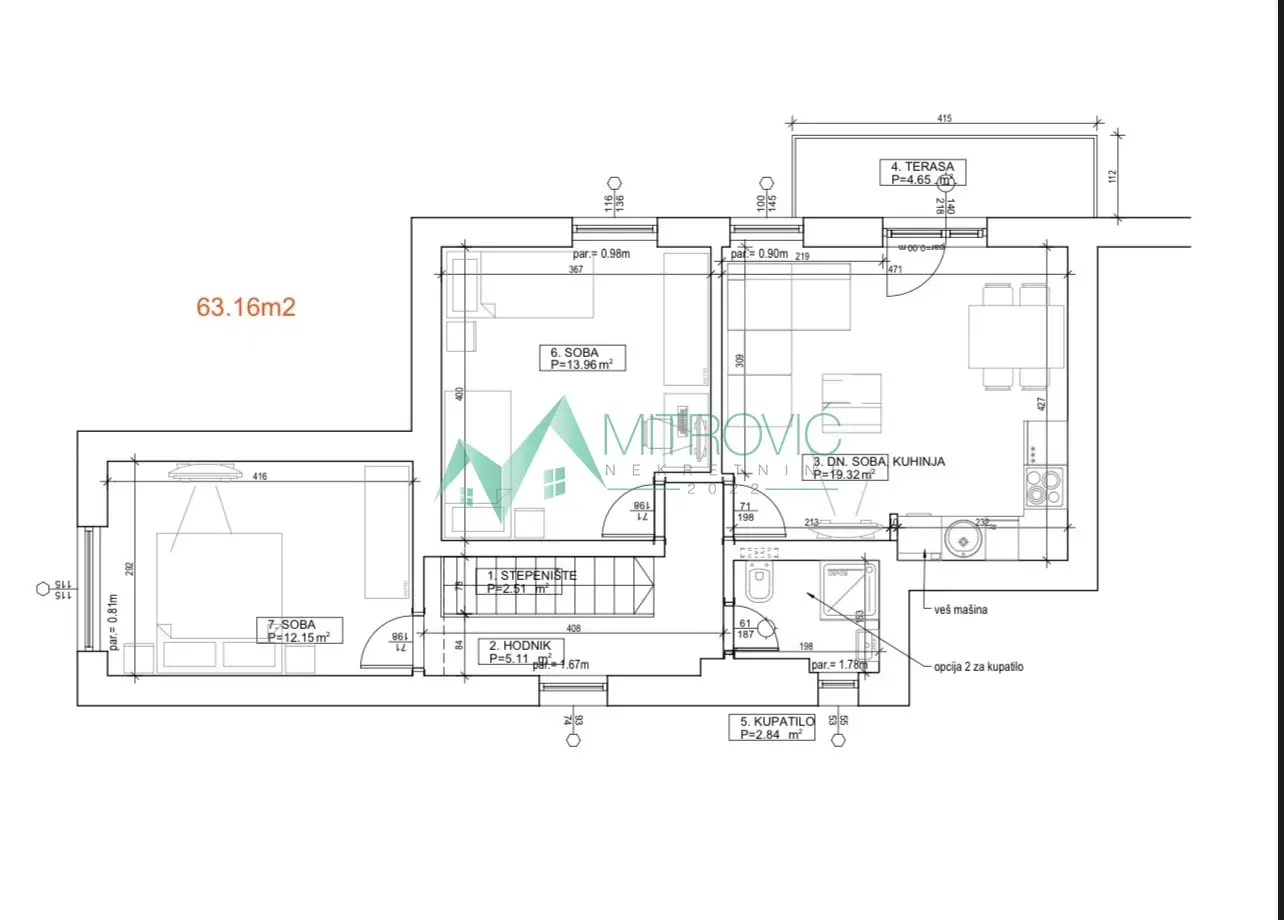 Stan 63m² — Centar, Novi Sad