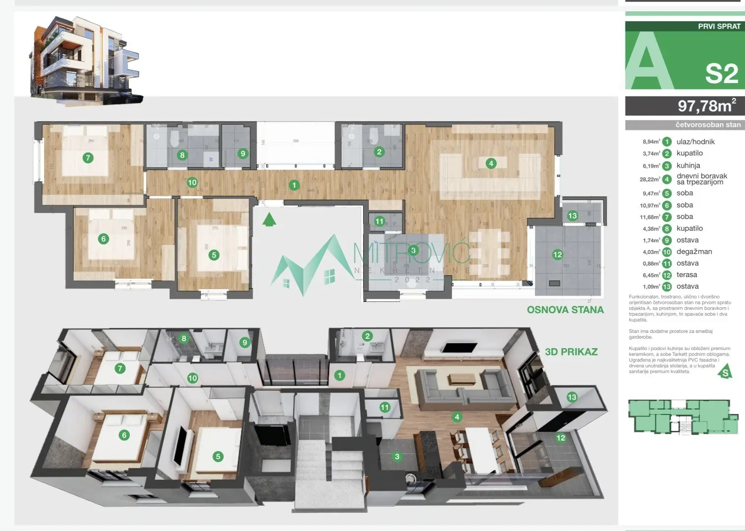 Stan 98m² — Tatarsko brdo, Sremska Kamenica