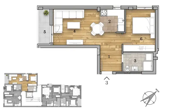 Stan 43m² — Telep, Novi Sad