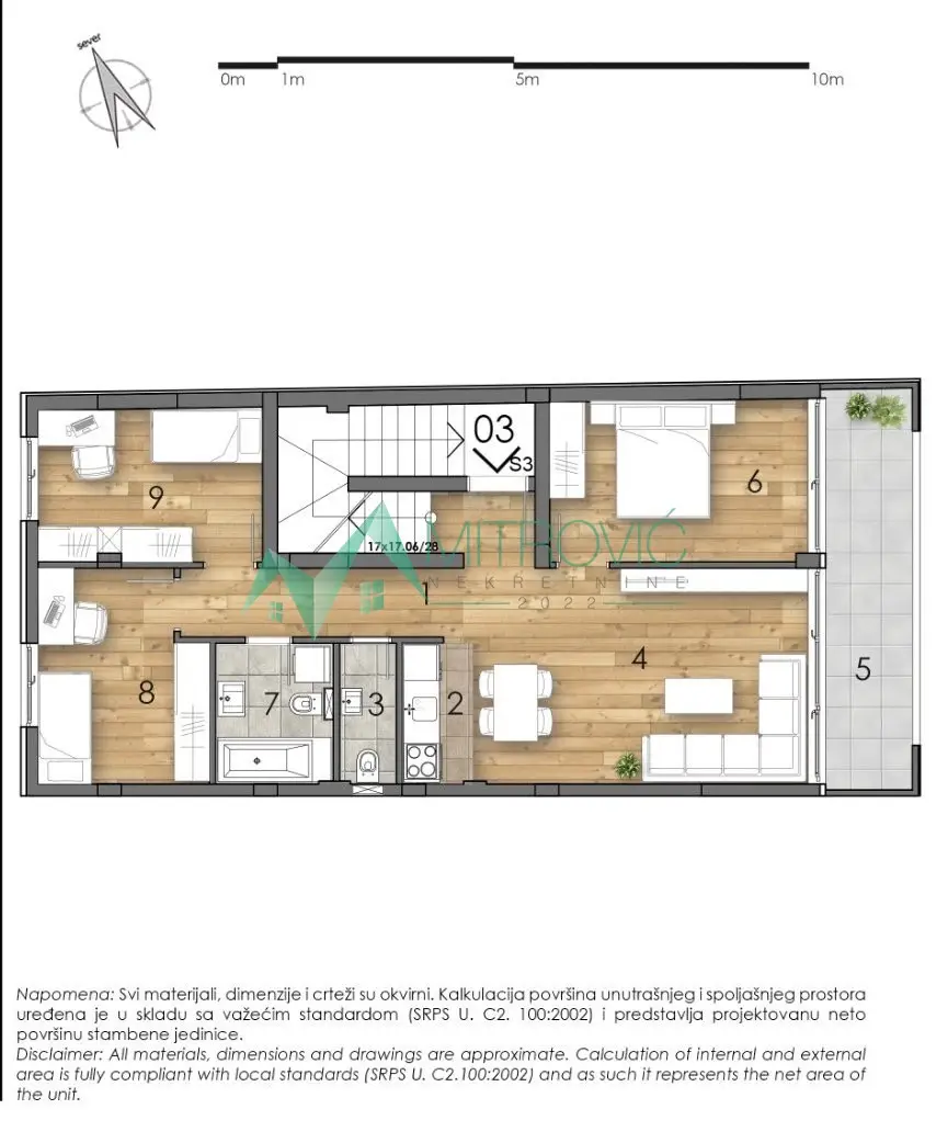 Novi Sad, Telep - Four-room apartment under construction, parking space included in the price