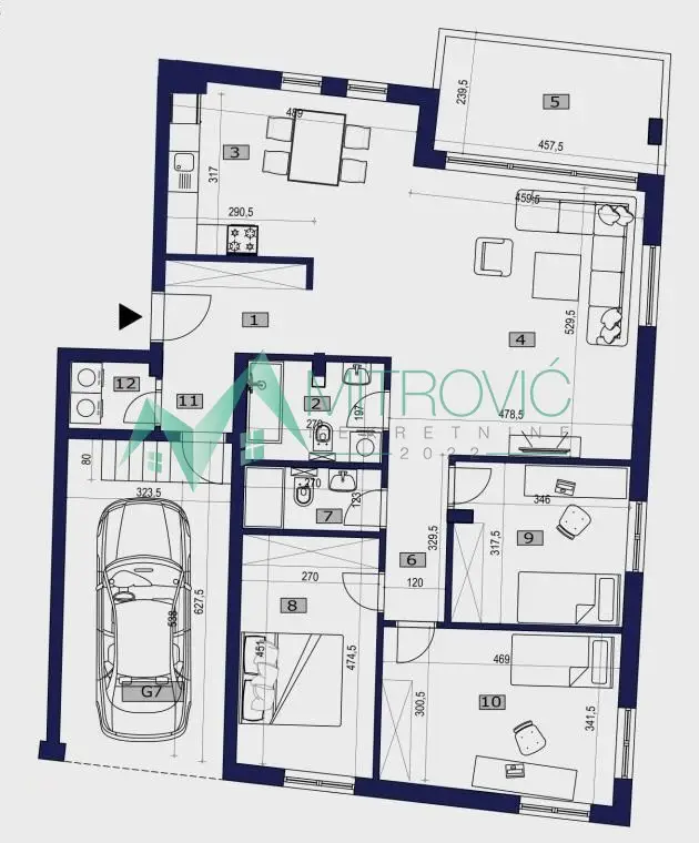 Petrovaradin, Stari Majur - Four-room apartment 121 m2 with garage