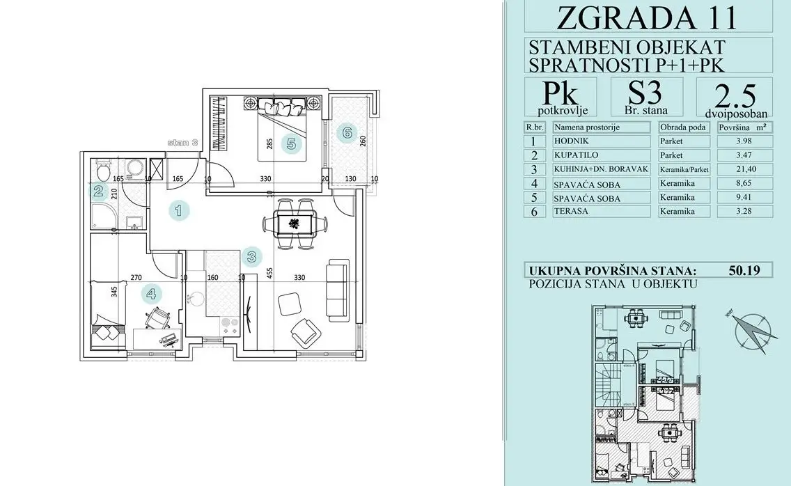 NOVI SAD. PETROVARADIN. TWO AND A HALF ROOM APARTMENT. WITH VAT (Svet nekretnine, Novi Sad, Reg. no. 405)