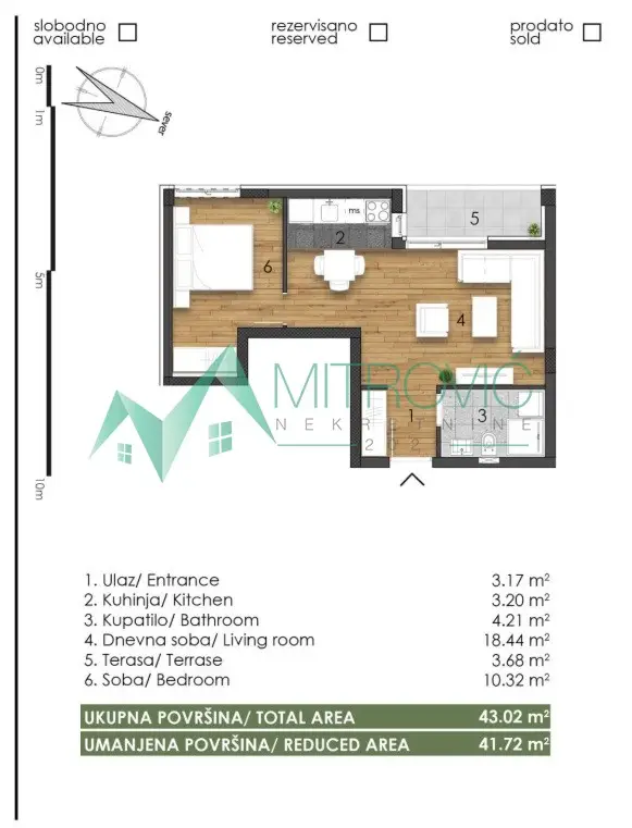 Stan 42m² — Telep, Novi Sad
