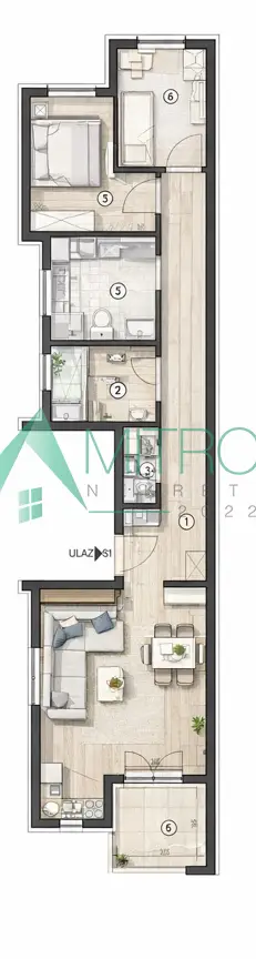 Novi Sad, Vidovdansko Naselje - Under construction, 71m2 excellent three-and-a-half-room apartment.