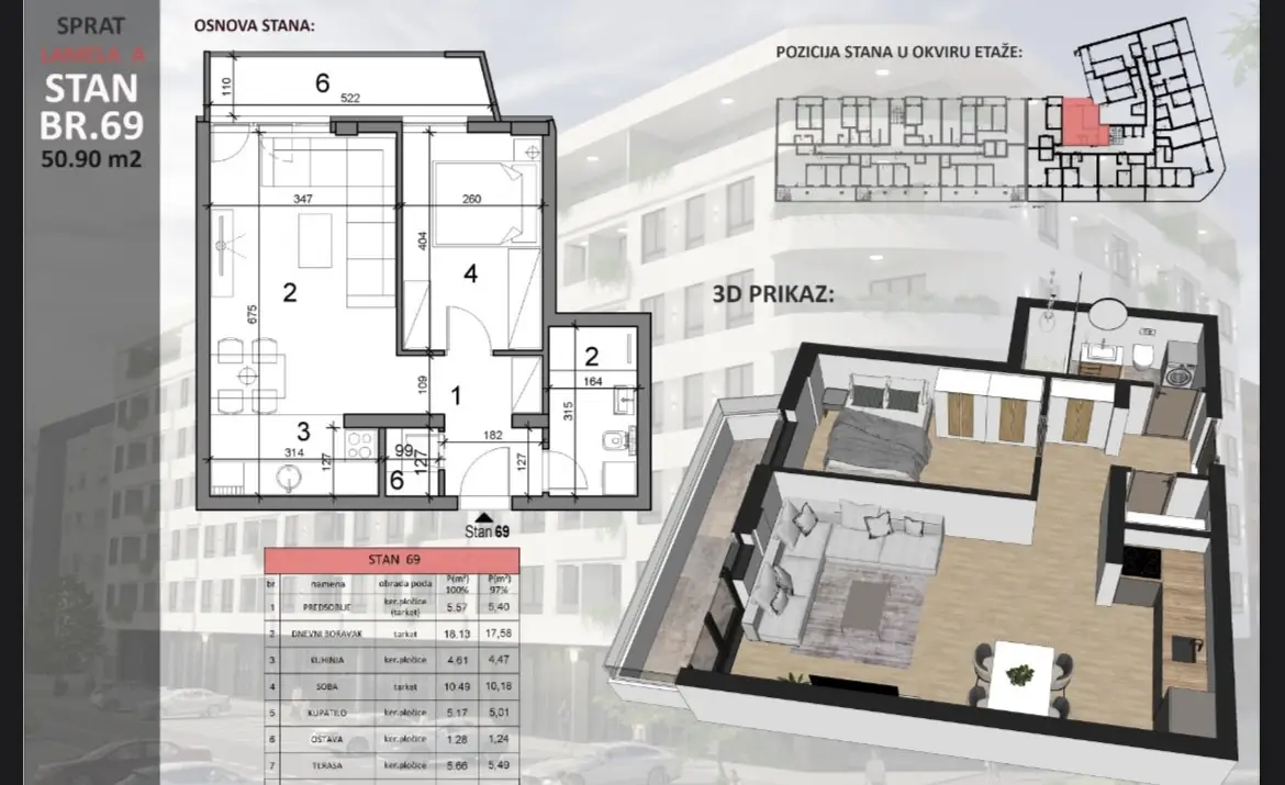 Stan 50m² — Sajmište, Novi Sad