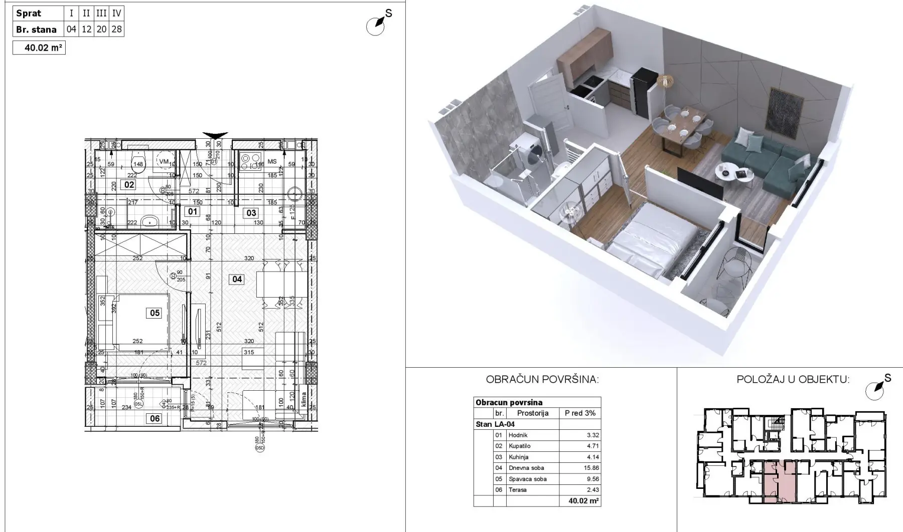 NOVI SAD. AVIACIJA. TWO-ROOM APARTMENT. PLUS VAT (Svet nekretnine, Novi Sad, Reg. no. 405)