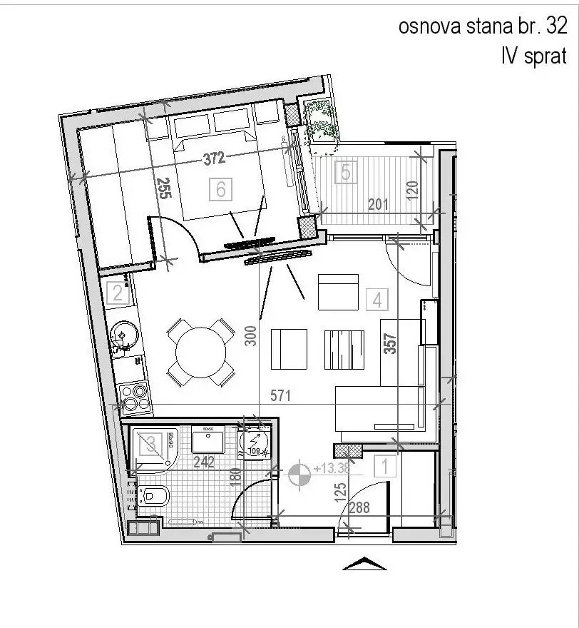 NOVI SAD. PODBARA. ONE AND A HALF ROOM APARTMENT. WITH VAT (Svet nekretnine, Novi Sad, Reg. no. 405)