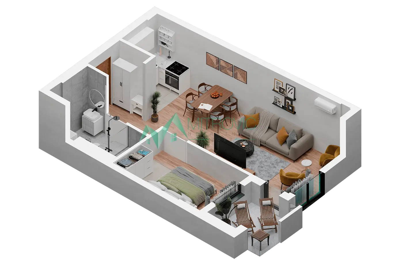 Stan 44m² — Podbara, Novi Sad