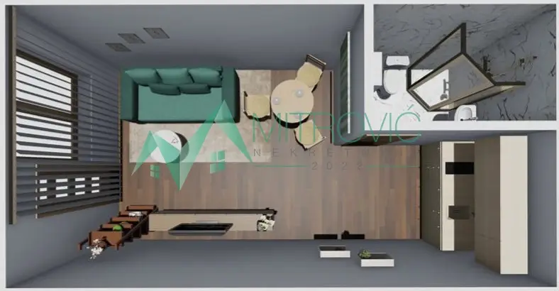 Petrovaradin - studio of 25m2 + parking space included in the price