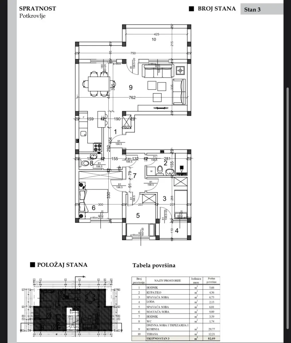 Stan 82m² — Veternik, Novi Sad