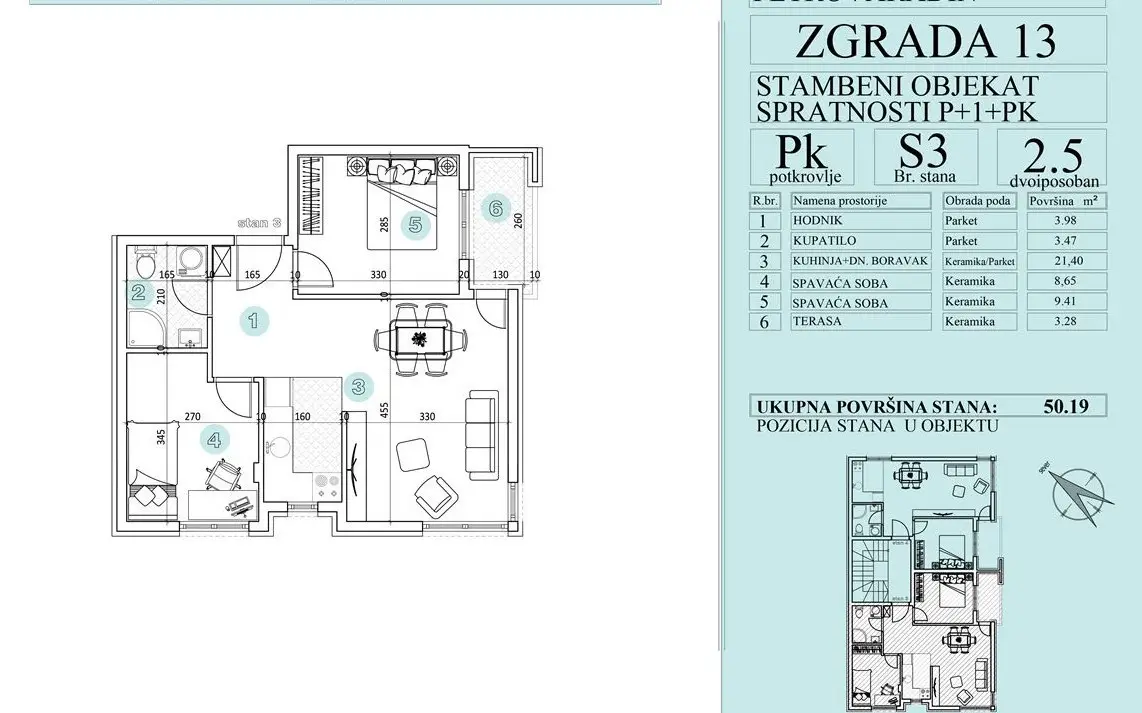 NOVI SAD. PETROVARADIN. TWO AND A HALF ROOM APARTMENT. WITH VAT (Svet nekretnine, Novi Sad, Reg. no. 405)