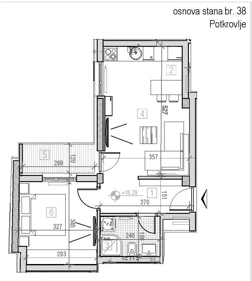 NOVI SAD.PODBARA.ONE AND A HALF ROOM APARTMENT. APARTMENT.WITH VAT (Svet nekretnine, Novi Sad, Reg. No. 405)