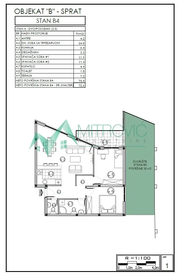 Stan 73m² — Tatarsko brdo, Sremska Kamenica