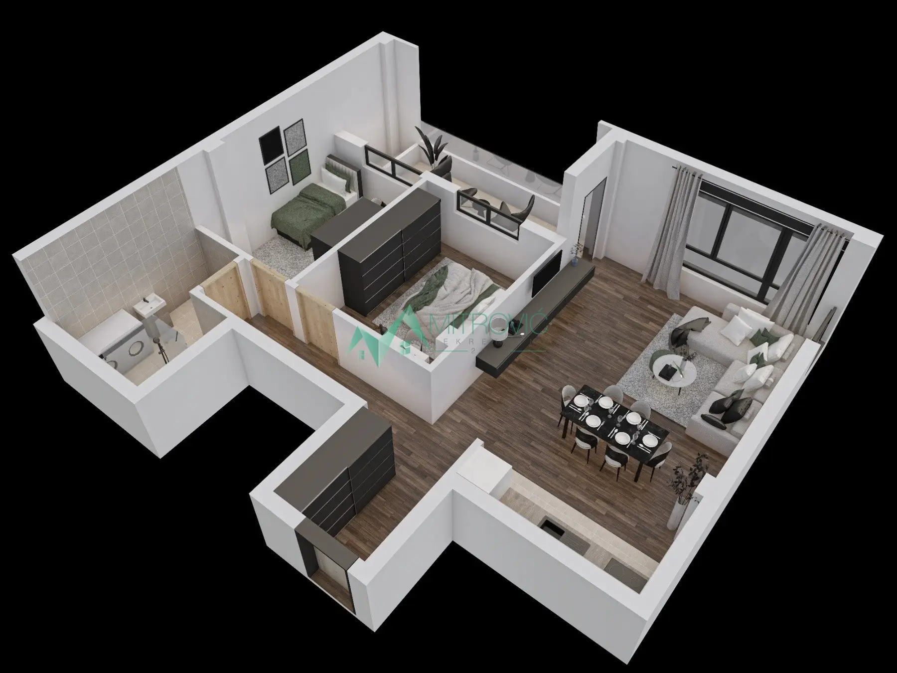Petrovaradin, Novi Majur - Two-and-a-half-room apartment 73 m2 under construction