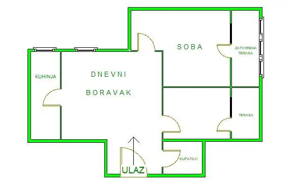 Novi Sad, Petrovaradin, excellent two-room apartment for sale that can easily be converted into a two-and-a-half-room apartment. Needs