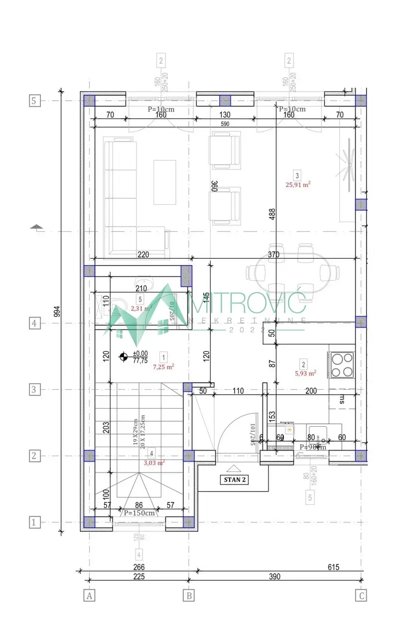Pay per square meter at around 1,470 EUR - 115 m2 + around 30 m2 rooftop terrace + mini yard + two parking spaces.