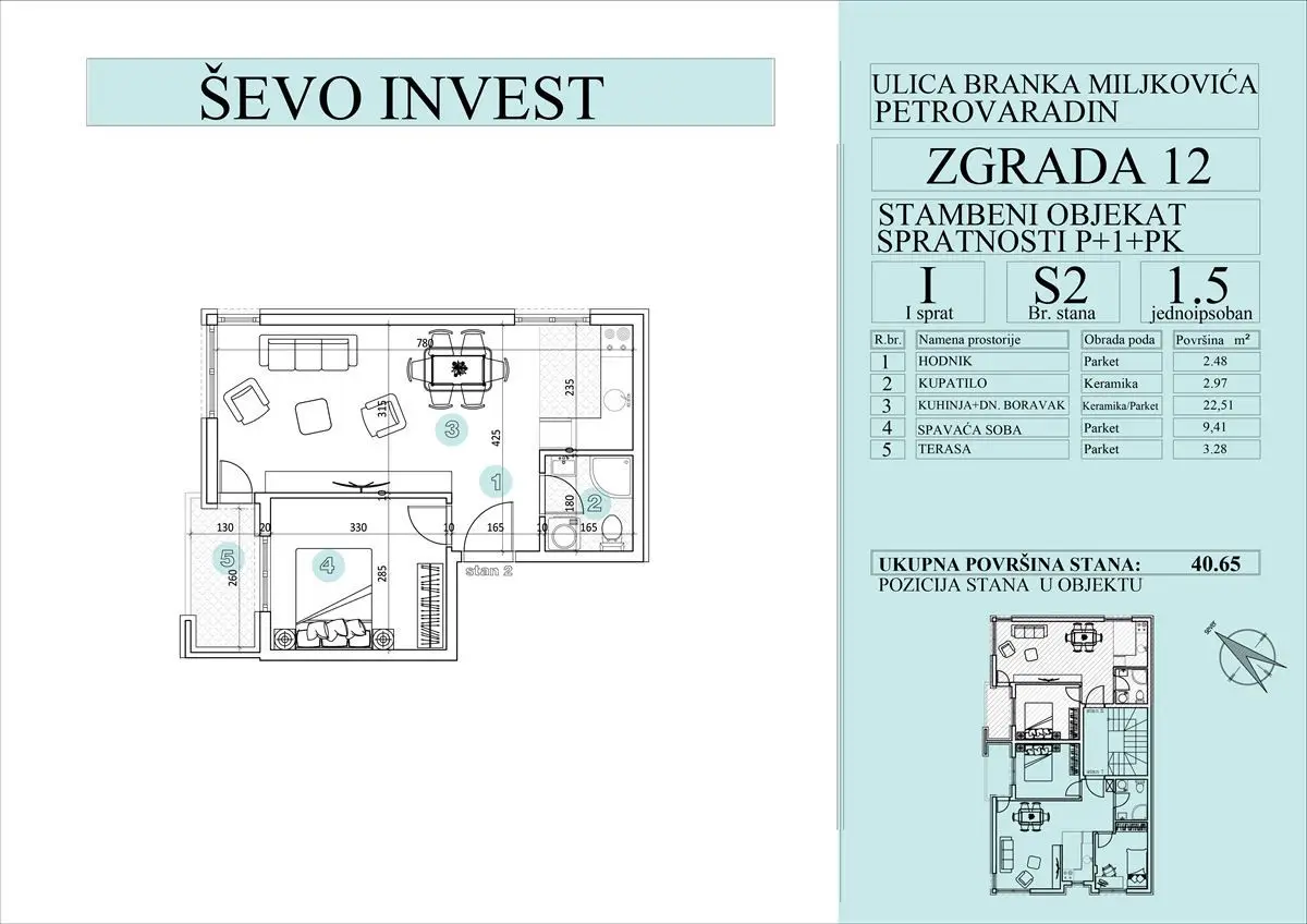 Stan 40m² — Petrovaradin, Petrovaradin (Novi Sad)