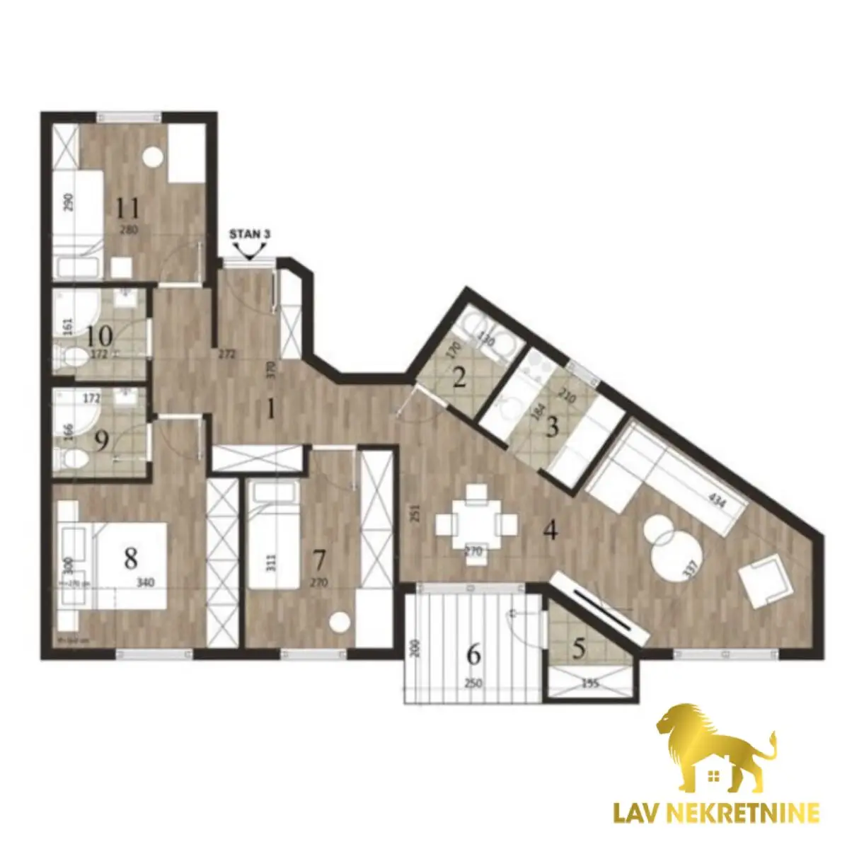 Excellent four-room apartment for sale in Novo Naselje, under construction. The apartment is located in the attic of the building, smaller building