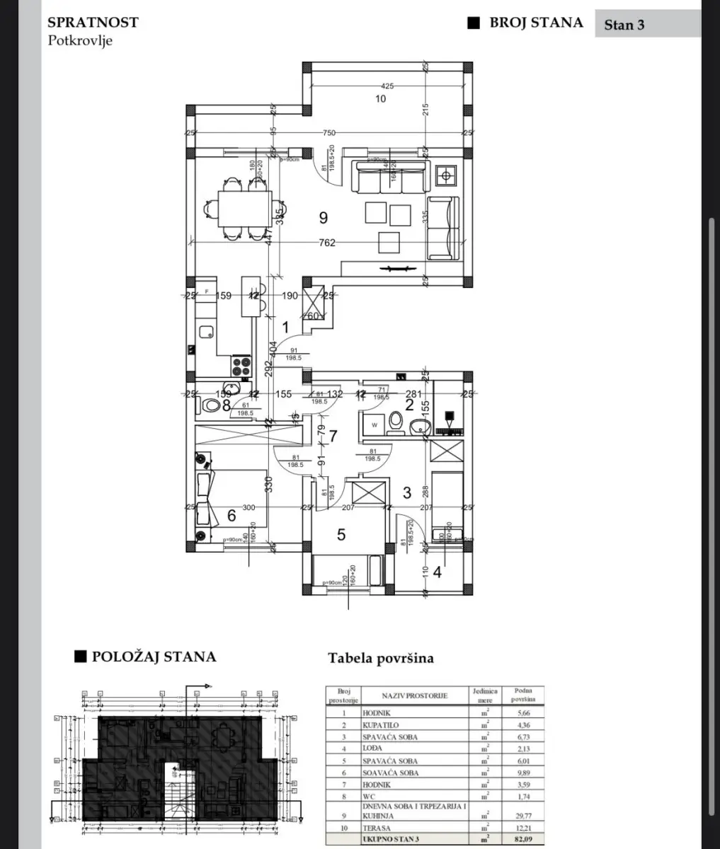 Stan 82m² — Adice, Novi Sad