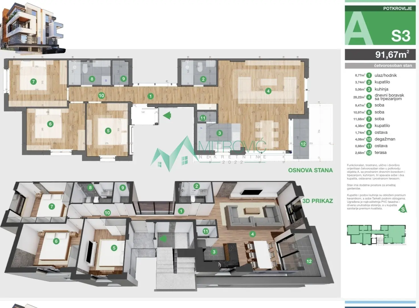 Stan 92m² — Tatarsko brdo, Sremska Kamenica