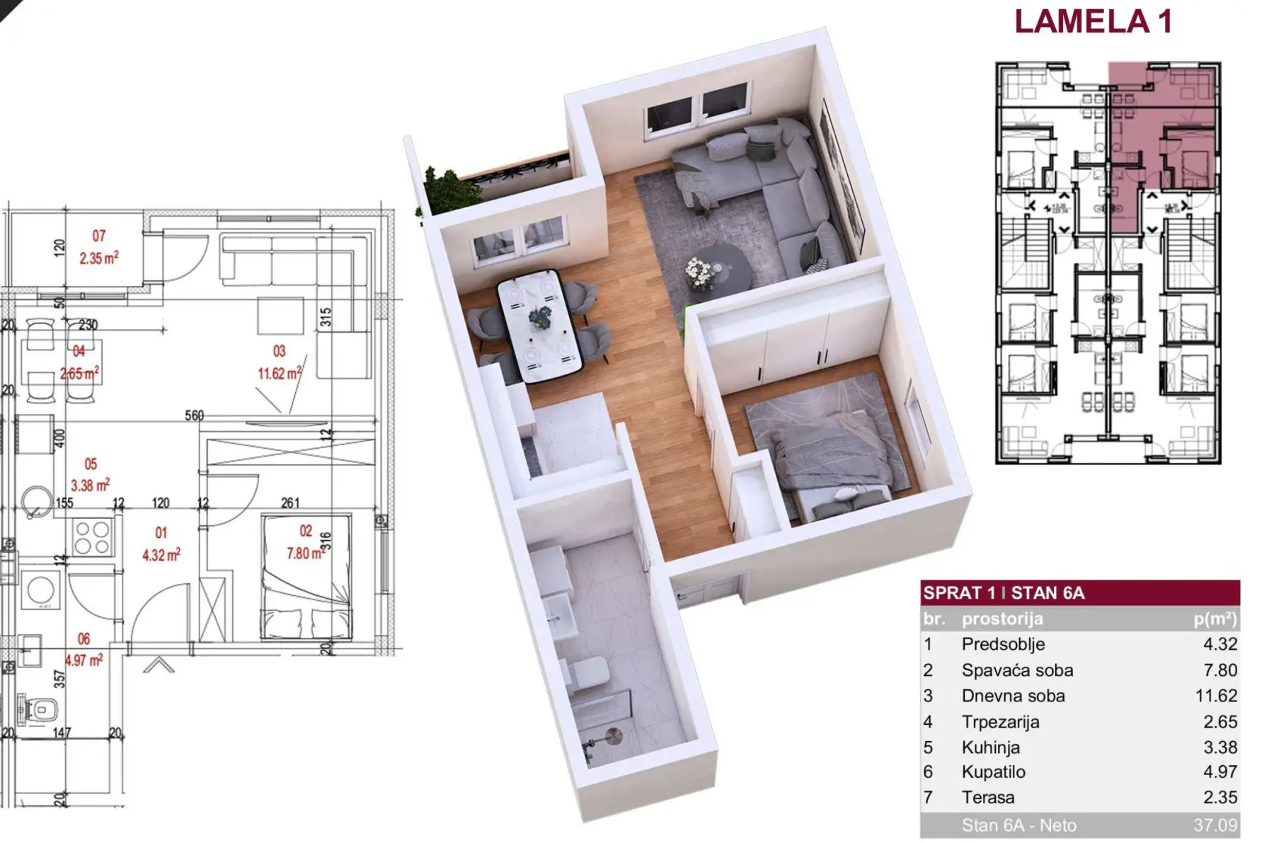 NOVI SAD. PETROVARADIN. ALIBEGOVAC. ONE AND A HALF ROOM APARTMENT. PLUS VAT (Svet nekretnine, Novi Sad, Reg. no. 405)
