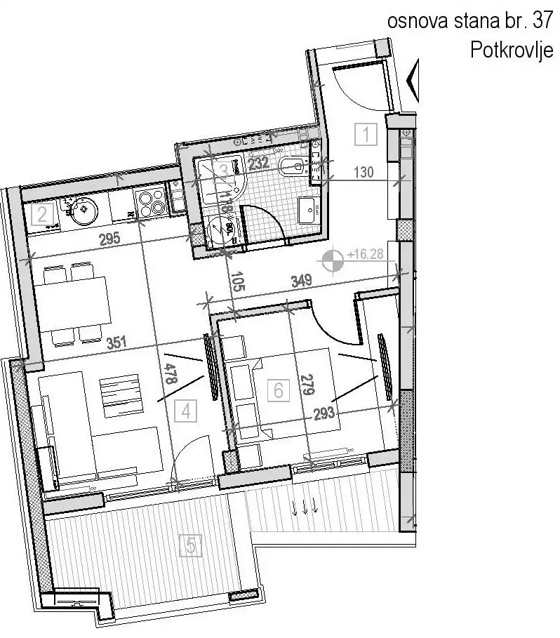 NOVI SAD. PODBARA. ONE AND A HALF ROOM APARTMENT. WITH VAT (Svet nekretnine, Novi Sad, Reg. no. 405)